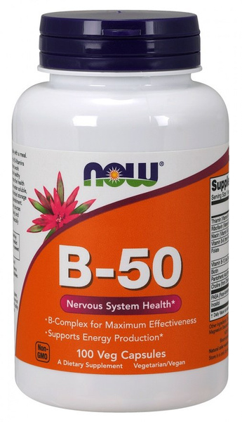 Now Foods Vitamin B-50 Wspiera Układ Nerwowy 100 Kapsułek