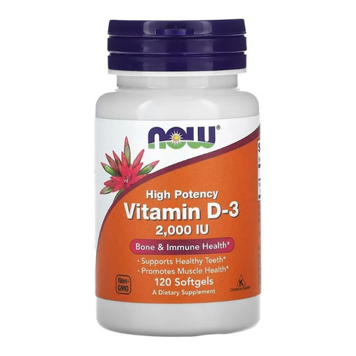 Now Foods High Potency Vitamin D-3 2000 IU 120 Softgels