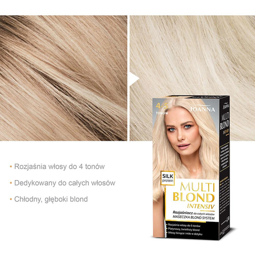 Joanna Multi Blond Intensiv Rozjaśniacz do Całych Włosów 4 - 5 Tonów 1 Sztuka