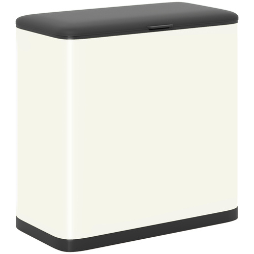 HOMCOM 8L Hanging Kitchen Bin, Rubbish bin with Lid and Removable Inner Bucket for Kitchen Cabinet Door, Under Sink, Office