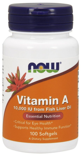 Now Foods Vitamin A 10 000 IU 100 Kapsułek