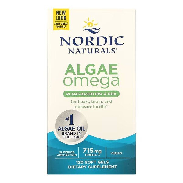 Nordic Naturals Algae Omega 715mg Omega 3 Dla Wegan i Wegetarian 120 Kapsułek