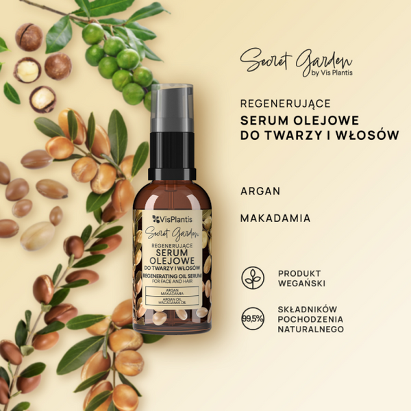 Vis Plantis Secret Garden Regenerujące Serum Olejowe do Twarzy i Włosów 30ml