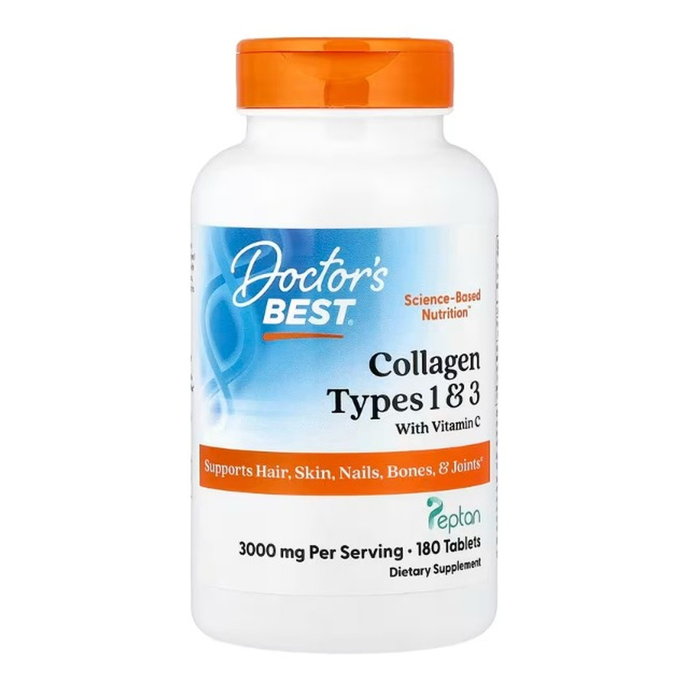 Doctor's Best Collagen Types 1 and 3 with Peptan and Vitamin C 1000mg 180 Tablets
