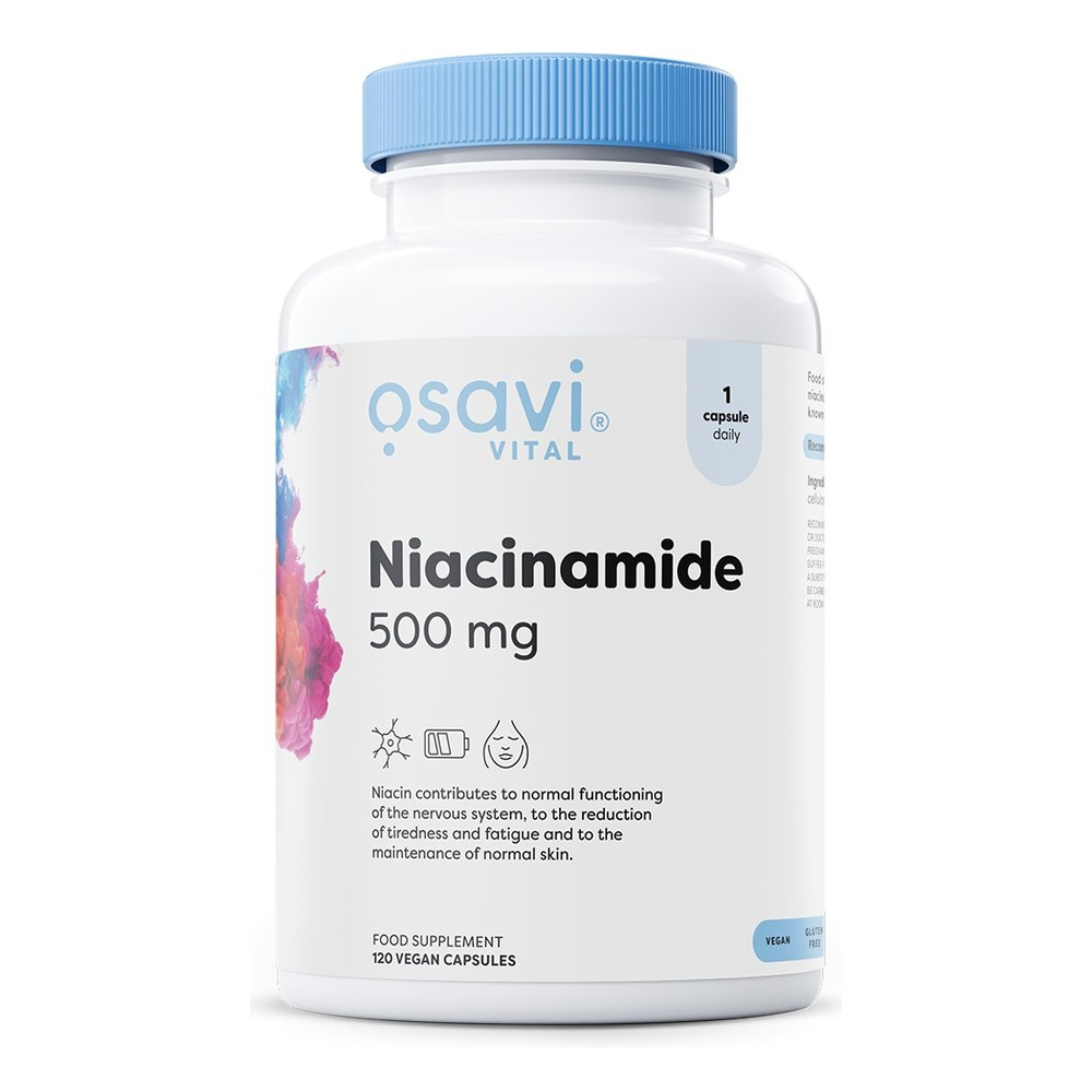 Osavi Niacynamid 500 mg na Poziom Energii i Zdrową Skórę 120 Kapsułek