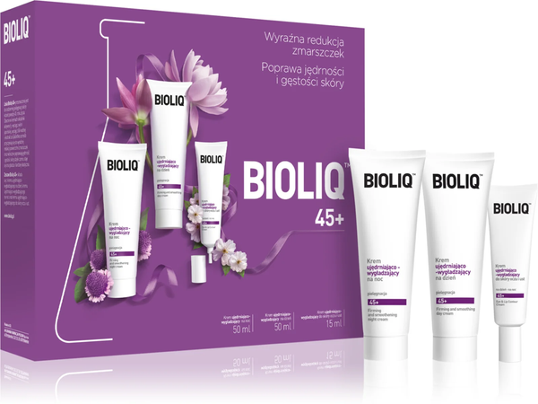 Bioliq 45+ Zestaw Kosmetyków Antystarzeniowych: Krem na Dzień, Noc i Pod Oczy