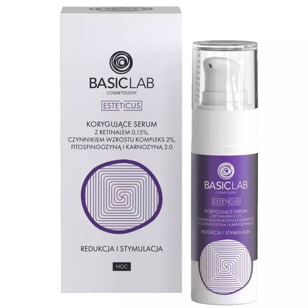 BasicLab Advanced Retinal 0.15% Night Serum with Growth Factor Complex & Phytosphingosine for Problematic Skin - 30ml
