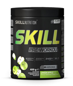 Skill Nutrition Skill Pre-Workout Green Apple Flavor for Energy and Performance 400g