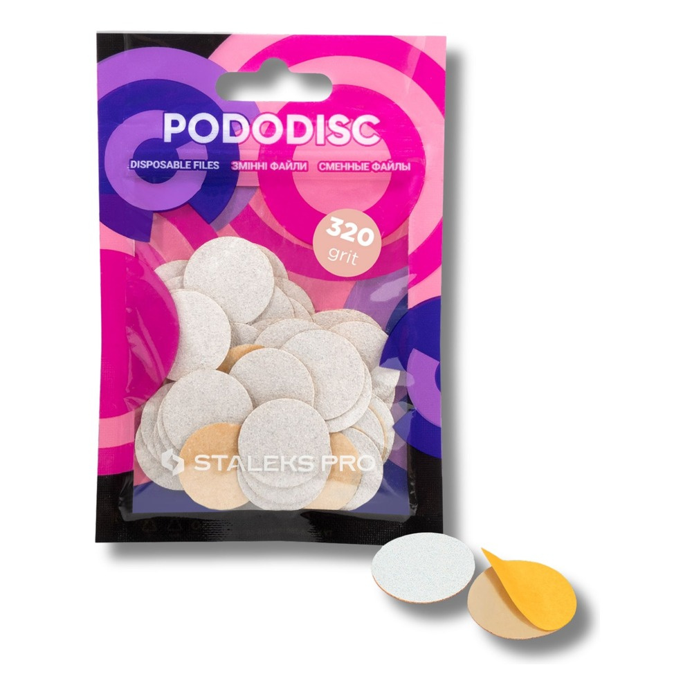 Staleks Pro Expert Disposable Pododisc Pedicure White Files  Size M Grit 320 50pcs