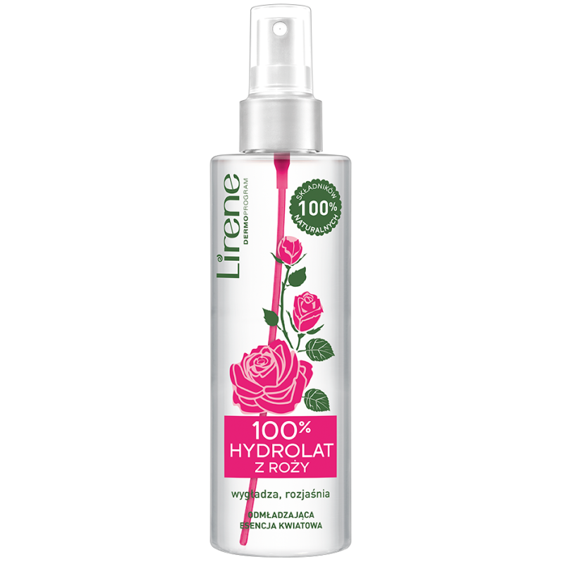 Lirene 100% Rose Hydrolate Rejuvenating Flower Essence for Dry and Sensitive Skin 100ml