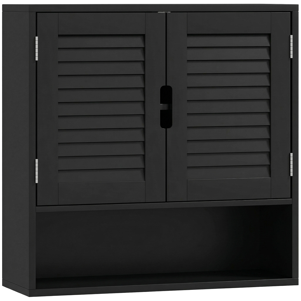 HOMCOM Bathroom Cabinet, Wall Mounted Storage Cabinet with Adjustable Shelves, 60 x 20 x 60 cm, Black
