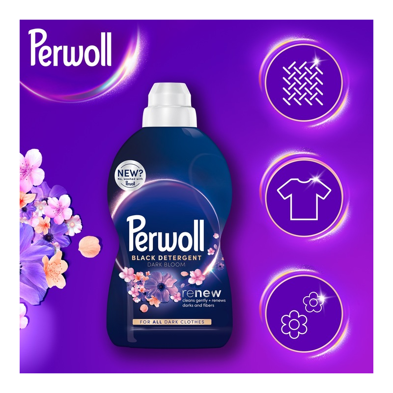 Perwoll Renew Dark Bloom Liquid for Washing Dark Fabrics 1000ml