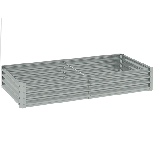 Outsunny 180 x 90cm Galvanised Steel Open Planter - Silver