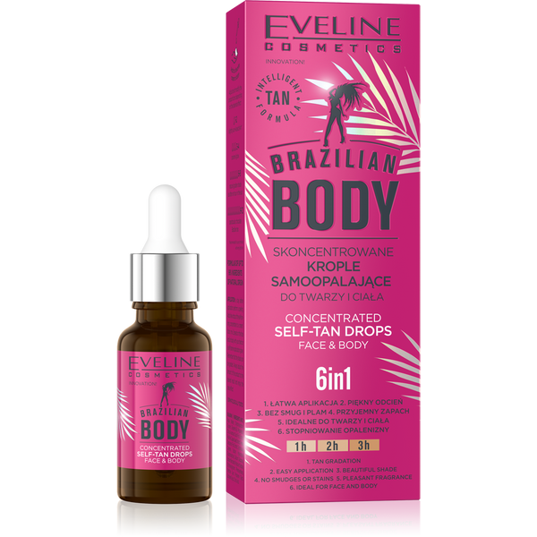 Eveline Brazilian Body Concentrated Self-Tanning Drops for Face and Body 18ml