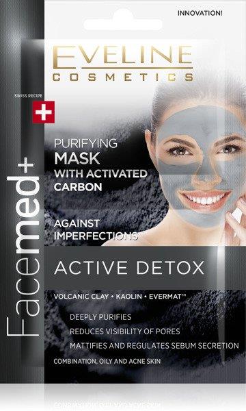 Eveline Facemed+ Hydra Deep Detox 8w1 Maseczka z Aktywnym Węglem 2x5ml