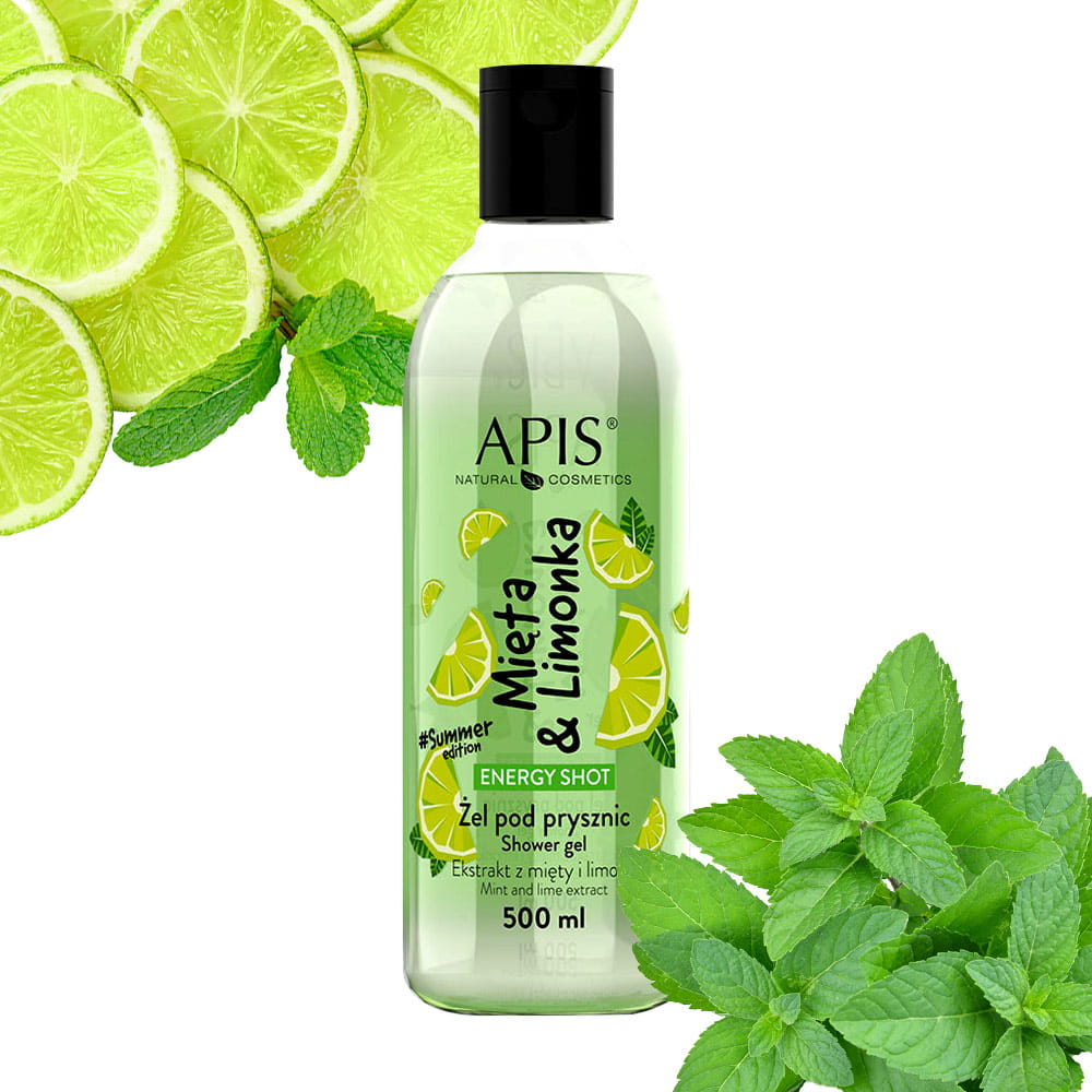 Apis Energy Shot Shower Gel Mint & Lime Summer Edition 500ml Best Before 31.05.25