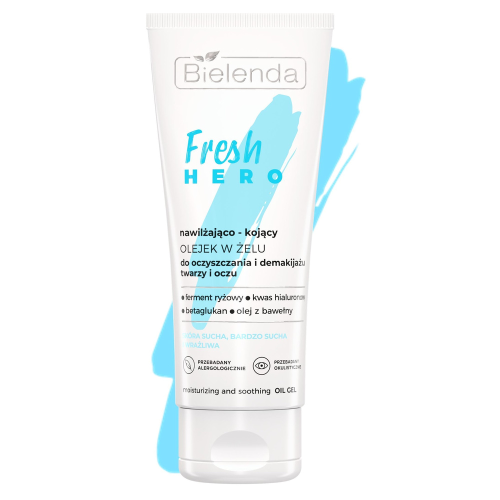 Bielenda Fresh Hero Moisturizing and Soothing Oil Gel for Cleansing and Make-up Removal of Face and Eyes for Dry and Very Dry Skin 90g