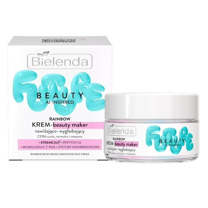 Bielenda Future Beauty Rainbow Moisturizing - Smoothing Cream - Beauty Maker for Dry Normal and Combination Skin 50ml