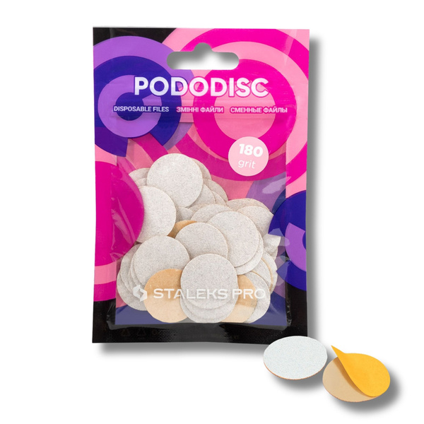 Staleks Pro Expert Disposable Pododisc Pedicure White Files  Size M Grit 180 50pcs