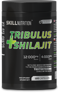 Skill Nutrition Tribulus + Shilajit na Witalność i Wsparcie Testosteronu 120 Wegańskich Kapsułek