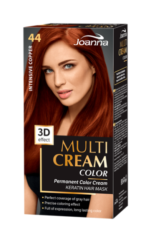 Joanna Multi Cream Color Farba do Włosów z Efektem 3D z Długotrwałym Efektem Nr 44 Intensywna Miedź 1 Sztuka