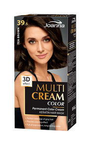 Joanna Multi Cream Color 3D Effect Hair Dye with Long-Lasting Effect No. 39.5 Tea Brown 1 Piece