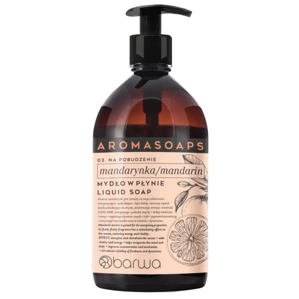 Barwa Aroma Soaps Na Pobudzenie Mydło w Płynie Mandarynka do Codziennego Stosowania 500ml