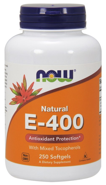 Now Foods Vitamin E-400 Natural Mixed Tocopherols Wspiera Odporność Organizmu 250 Kapsułek