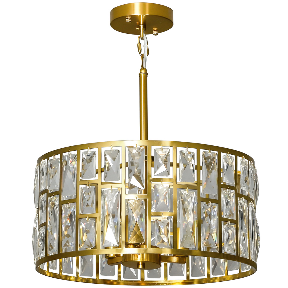 HOMCOM 72 Glass Crystallite Chandelier - Gold-Tone