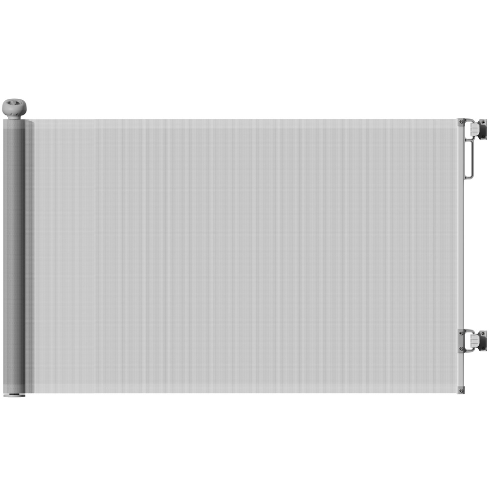 PawHut Retractable Stair Gate Extends Up to 140 cm Wide, Dog Gate for Doorways, Stairways, Hallways, Grey