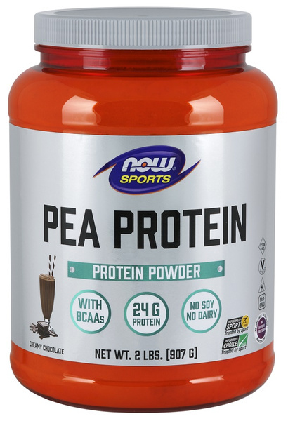 NOW Foods Sports Pea Protein Izolat Białka Grochu Bez GMO Czekolada 907g
