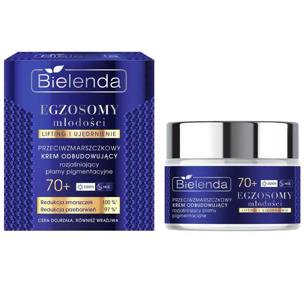 Bielenda Exosomes of Youth Anti-Wrinkle Regenerating Cream Brightening Pigmentation Spots 70+ for Mature Sensitive Skin for Day and Night 50ml