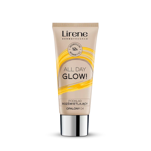 Lirene All Day Glow Podkład Rozświetlający z Witaminą C dla Opalonej Cery