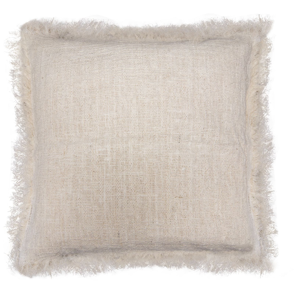 Linen Cushion Cover 45x45cm with fringe