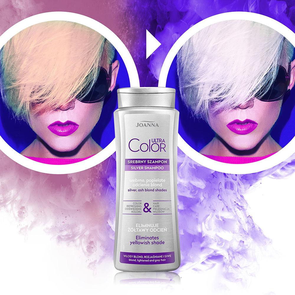 Joanna Ultra Color Srebrny Szampon Srebrne Popielate Odcienie Blondu 200ml