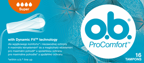 O.B. Pro Comfort Super Easy Application Tampons 16 Pieces