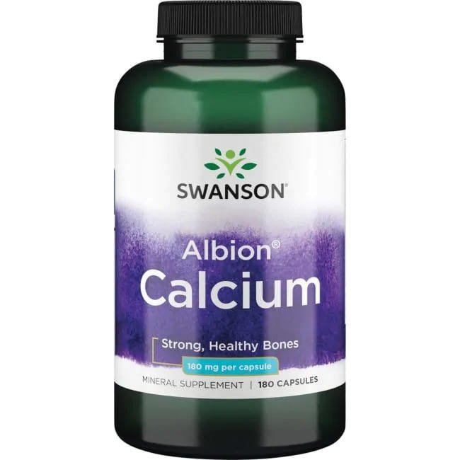 Swanson Albion Calcium 180mg 180 Capsules