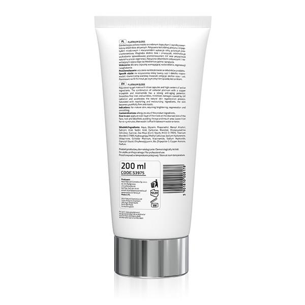 Apis Professional Platinum Gloss Platynowa Maska Odmładzająca z Tripeptydem Miedziowym i Nacynamidem dla Skóry Dojrzałej 200ml Best Before 23.05.25