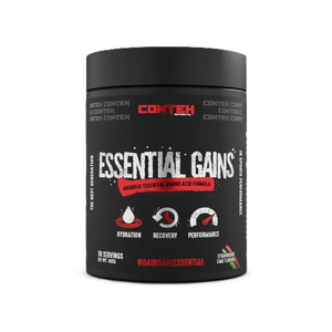 Conteh Sports Essential Gains Essential Amino Acid EAA Formula in Powder For Recovery and Hydration Strawberry Lime 465g