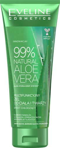 Eveline Aloe Vera Multifunctional Body and Face Aloe Gel 99% Cooling Efect 250 ml