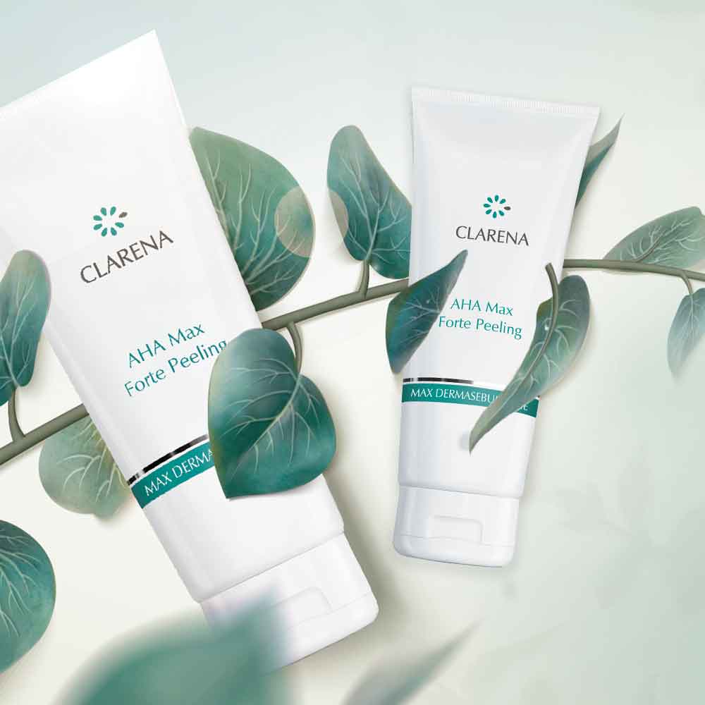 Clarena Max Dermasebum AHA Peeling with Fruit Acids - Best Chemical Exfoliator for Oily Skin, 100ml