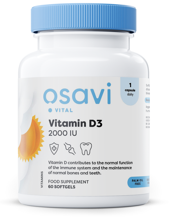 Osavi Vitamin D3 2000 IU for Immunity and Healthy Bones 60 Softgels