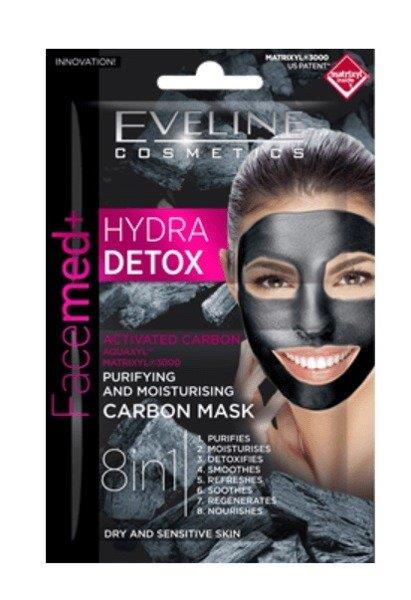 Eveline Facemed+ Hydra Deep Detox 8w1 Oczyszczająco-nawilżająca Maska Węglowa 7ml