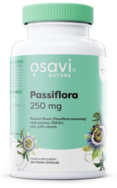 Osavi Passiflora 250mg Passion Flower Extract for Relaxation and Healthy Sleep 120 Vegan Caps