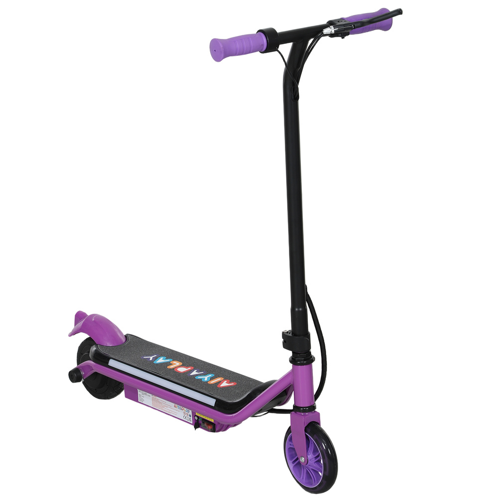 AIYAPLAY Electric Scooter for Kids Aged 6-14 Years, with Colourful Lights, Purple