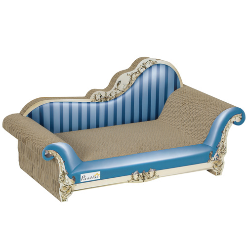 PawHut 2-in-1 Cat Scratching Board with Catnip for Indoor Cats, 26.5 x 57 x 26.5cm, Blue