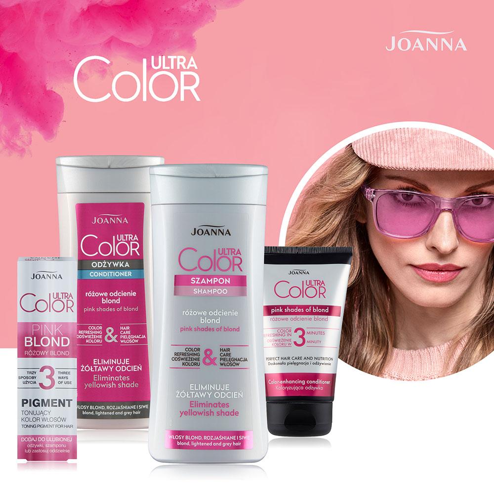 Joanna Ultra Color System Pink Shampoo for Blonde Lightened and Gray Hair 200ml