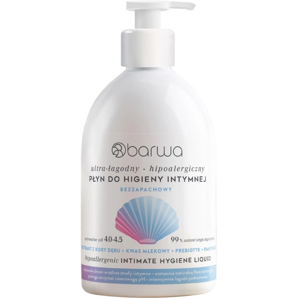 Barwa Hypoallergenic Intimate Hygiene Fluid Fragrance-Free for Sensitive and Irritated Skin 500ml