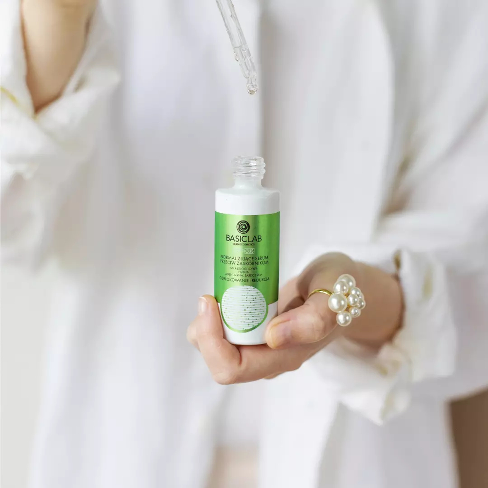 BasicLab Advanced Anti-Blackhead Serum with 5% Azeloglycine & 1% BHA for Clear, Balanced Skin - 30ml