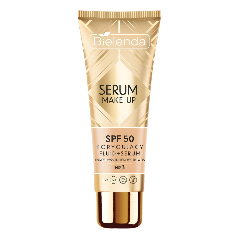 Bielenda Serum Make-Up Correcting Fluid + Serum SPF50 for all Skin Types No. 3 Sunny Beige 30g
